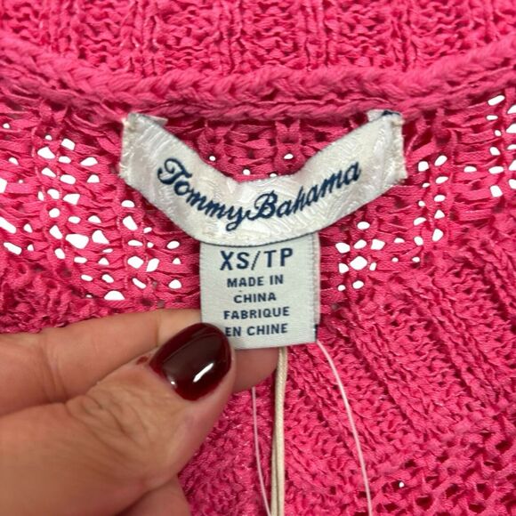 Tommy Bahama Womens Marlina Tape Yarn Oversized Top Pink Size XS $125 NEW - Picture 5 of 8